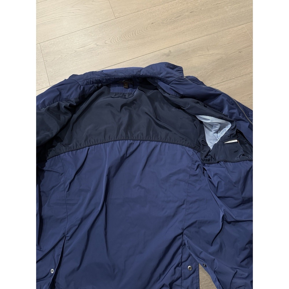 Men's peter millar rain jacket Size xl Performance Golf Navy Full Zip Collared - Picture 5 of 7